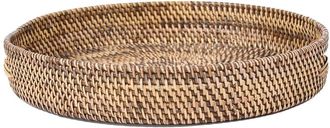 Bazar Bizar Bandeja de servir de rat&aacute;n en marr&oacute;n 41x41x7 cm