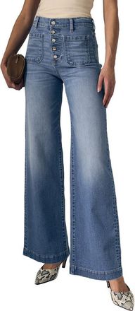 LE JEAN Georgia Patch Pocket Wide Leg Jeans in Hidden Gem at Nordstrom, Size 27
