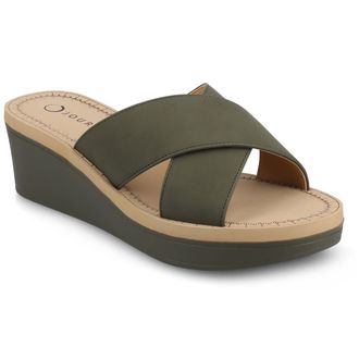 Journee Collection Women & apos;s Biara Platform Wedge Sandals
