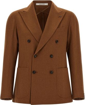 Tagliatore Brown Double Breasted Blazer