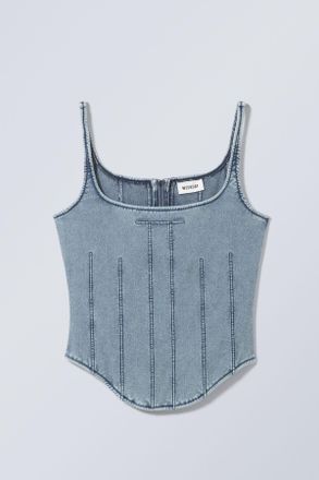 Weekday Kelsey Corset Top - Blue