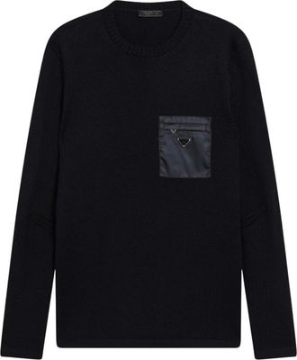 Prada Truien & Vesten, Heren, Blauw, 2Xl, Round-neck Truien