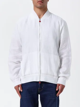 Kiton Bomber in lino con collo elasticizzato e chiusura a zip