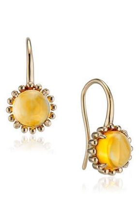 House of Frosted Floral Drop Earrings in Gold/Citrine at Nordstrom Rack