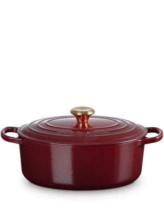 LE CREUSET Signature cast iron casserole (37cm) - unisex - Cast Iron - One Size - Red