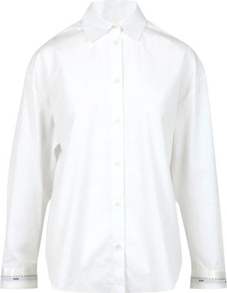 Msgm Oversize Shirt - Dames - Overhemden - Wit - XS - Katoen - Overhemden