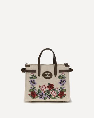 Valentino Garavani Antibes Mini Handbag in embroidered linen Female UNI