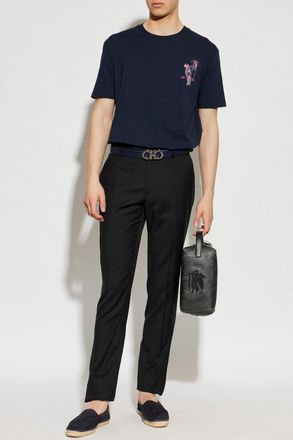 Etro T-shirt With Logo, Mens, Navy Blue