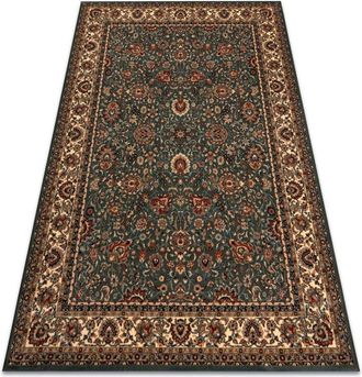 RugsX Tappeto di lana KASHQAI 4362 410 ornamento verde / beige green 80x300 cm