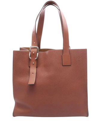 Loewe 2010-2025 Leather Buckle tote bag - Brown