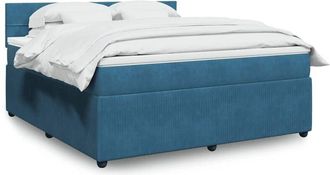 vidaXL Vidaxl - Cama Box Spring Con Colch&oacute;n Terciopelo Azul 180x200 Cm