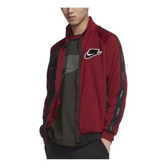 Nike Mens Nike Sportswear Colorblock Logo Athleisure Casual Sports Jacket Red BV4604-677