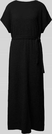 Christian Berg T-Shirt-Kleid mit Bindegürtel in Black, Größe XXL