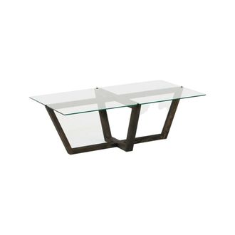 Dmora Mesa de centro de madera maciza negra antracita