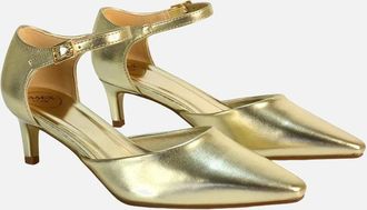 XY London Womens XY London Womens/Ladies Kacey Metallic Low Kitten Heel Court Pumps - Gold - Size: 3