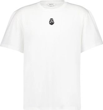 Alexander McQueen Wit Skull Katoenen T-shirt - Heren - T-shirts - Wit - L - Katoen - Tops
