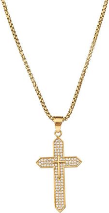 Eye Candy Los Angeles Mens Jude Spike Cross Pendant Necklace in Gold at Nordstrom Rack