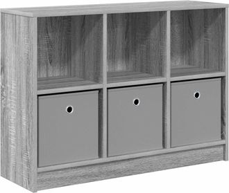 vidaXL Aparador Gris Sonoma 88,5 X 27,5 X 63,5 Cm Vidaxl