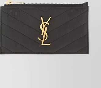 Saint Laurent leather quilted zip cardholder