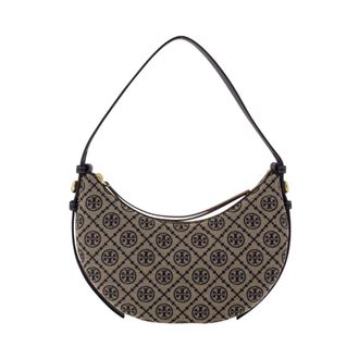 Tory Burch Romy T Monogram Half Moon Bag - female - Tory Burch - Shoulder Bags - Blue - ONE SIZE - Bags