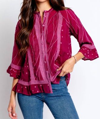 Johnny Was Chamulla Blouse In Rose Wine