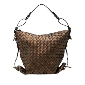 Bottega Veneta Pre-owned Shoulder Bags, female, Brown, Size: ONE SIZE Pre-owned Woven Nappa Leather Shoulder Bag