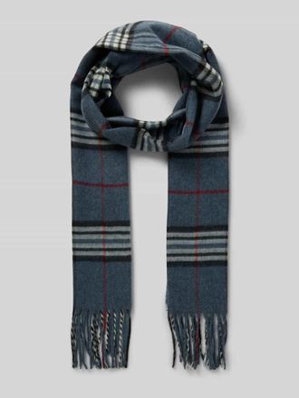 Christian Berg Schal mit Ausfransungen in Jeansblau Melange, Gr&ouml;&szlig;e 1