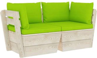 vidaXL Sof&aacute; De Palets De Jard&iacute;n 2 Plazas Con Cojines Madera De Abeto Vidaxl