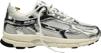 Mercer Amsterdam The Re-Run Cracked - Dames - Sneakers - Wit - 39 EU - Katoen - Schoenen