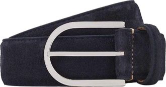 HUGO BOSS Gewone rundlederen casual riem voor volwassenen (Blauw)