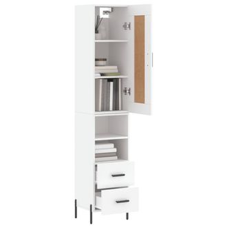 Berkfield Home Highboard White 34.5x34x180 cm Engineered Wood