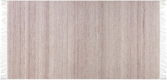 Beliani Alfombra Rojo Claro 80 X 150 Cm Pet Reciclado Flecos Interior Exterior Malhia