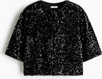 H&M Cardigan mit Pailletten - Schwarz
