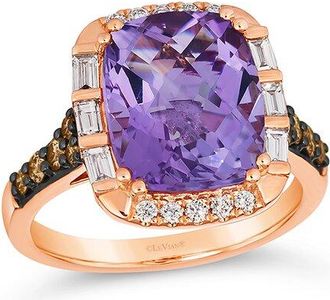 Le Vian Semi-Precious 14K Rose Gold 5.24 Ct. Tw. Diamond & Pink Amethyst Cocktail Ring