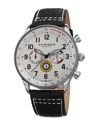 Akribos XXIV Akribos Xxiv Mens Leather Watch
