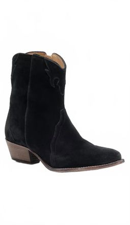 Free People Womens New Frontier Western Boot In Black Suede