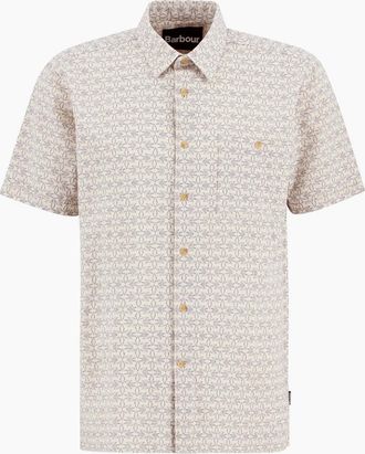 Barbour Mens Barbour Wildfell Printed Short Sleeve Shirt - Neutral - Size: 42/Regular