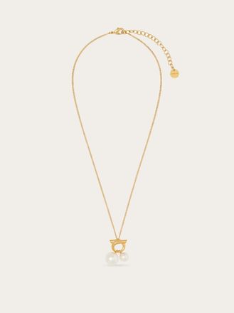 Ferragamo Women Double pearl necklace Gold