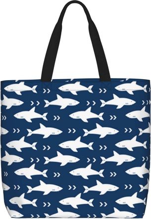 Generic Women Handbag Shark Pattern Women Tote Bag Reusable Fashion Shopping Bags, For Birthday, Swim, Daily, Wedding, School