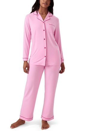 Kindred Bravely Clea Classic Long Sleeve Maternity & Nursing Pajama in Bubblegum at Nordstrom, Size X-Large