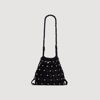 Sandro Studded net mesh bag