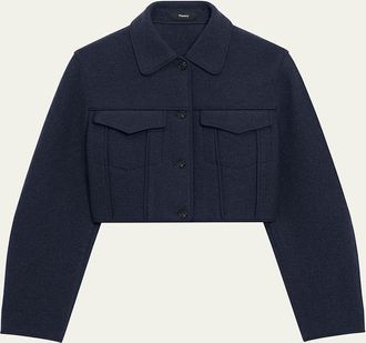 Theory Crop Boucle Trucker Jacket