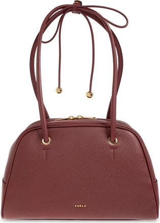 Furla Poppy Dome M - Dames - Schoudertassen - Rood - ONE Size - Leer - Tassen