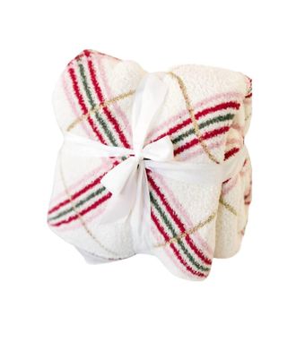 InStyle Get Cozy Christmas Plaid Blanket In Red Plaid