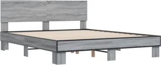 vidaXL Bed Frame without Mattress Grey Sonoma 160x200 cm vidaXL
