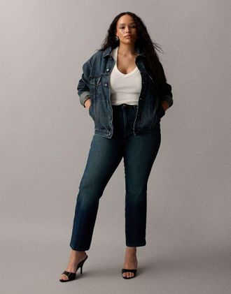 Good American Good Standard - Jeans a zampa blu lavaggio scuro