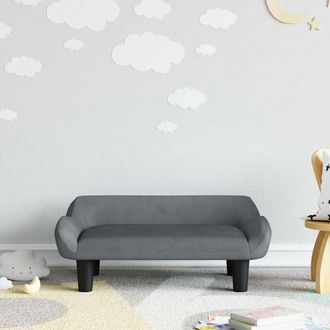 vidaXL Vidaxl - Sof&aacute; Para Ni&ntilde;os De Terciopelo Gris Oscuro 70x40x24 Cm