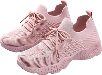 Generic Womens Athletic Walking Shoes Slip On Casual Mesh Tennis Workout Sneakers Ladies Lace Up Breathable Sport Sock Shoes Outdoor Fashion Sneakers for Wome
