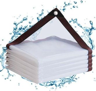 OEM Lona Impermeable - Pe Transparente - 300 X 400 Cm - Con Ojales Metalicos - Para Balcon Jardin Invernadero Piscina - 1 Unidad