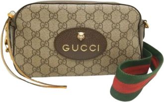 Gucci Pre-owned Cross Body Bags, female, Beige, Size: ONE SIZE Pre-owned Vintage Messenger Bag